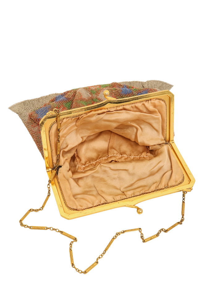 Vintage Whiting & Davis  Diamond Floral Mesh Bag inside @ Recess LA