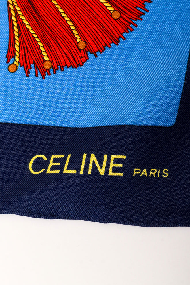Horse and Carriage Tassel Radial Print Silk Scarf  Logo @ Recess LA