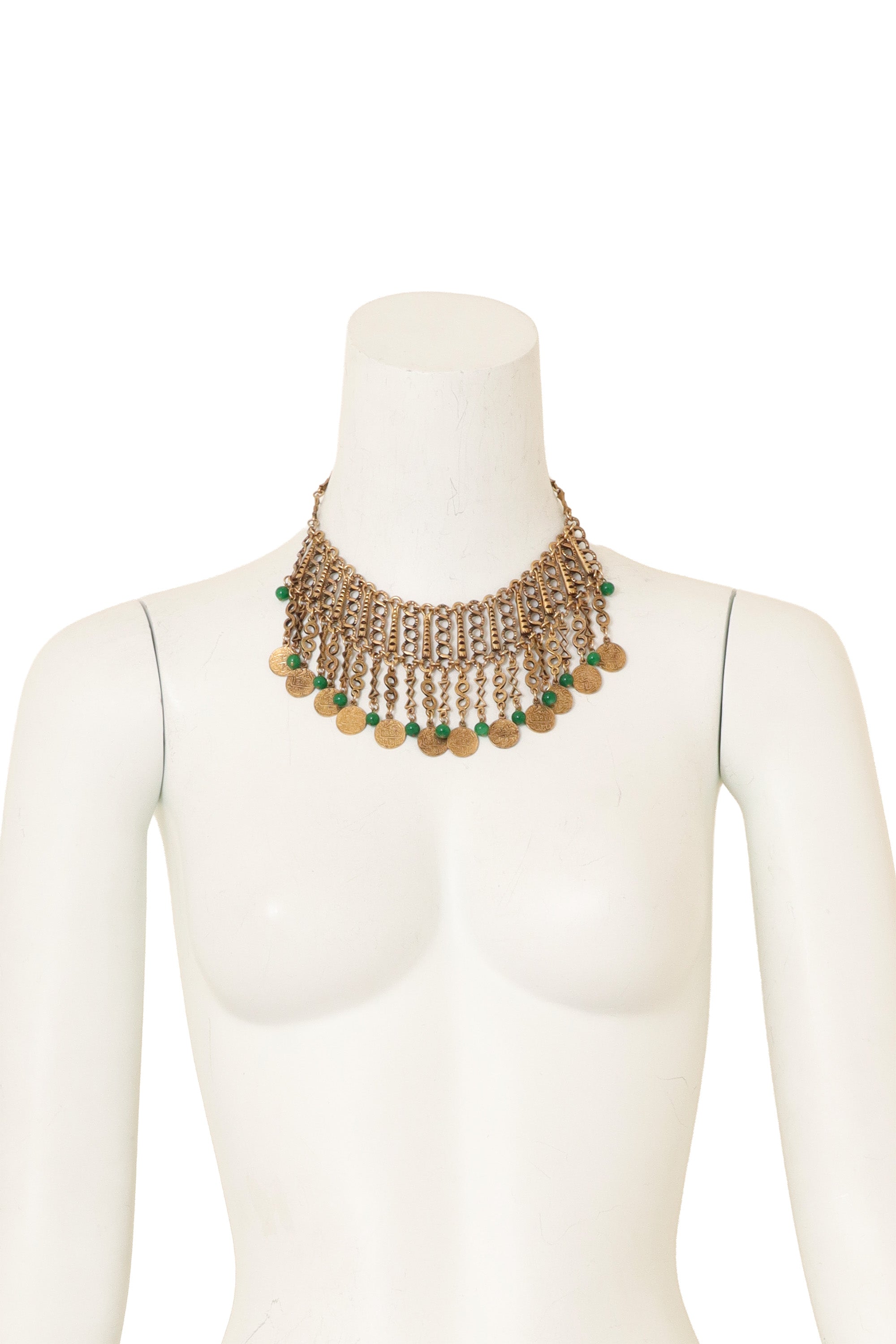 Moroccan Coin Fringe Necklace on mannequin @ Recess LA