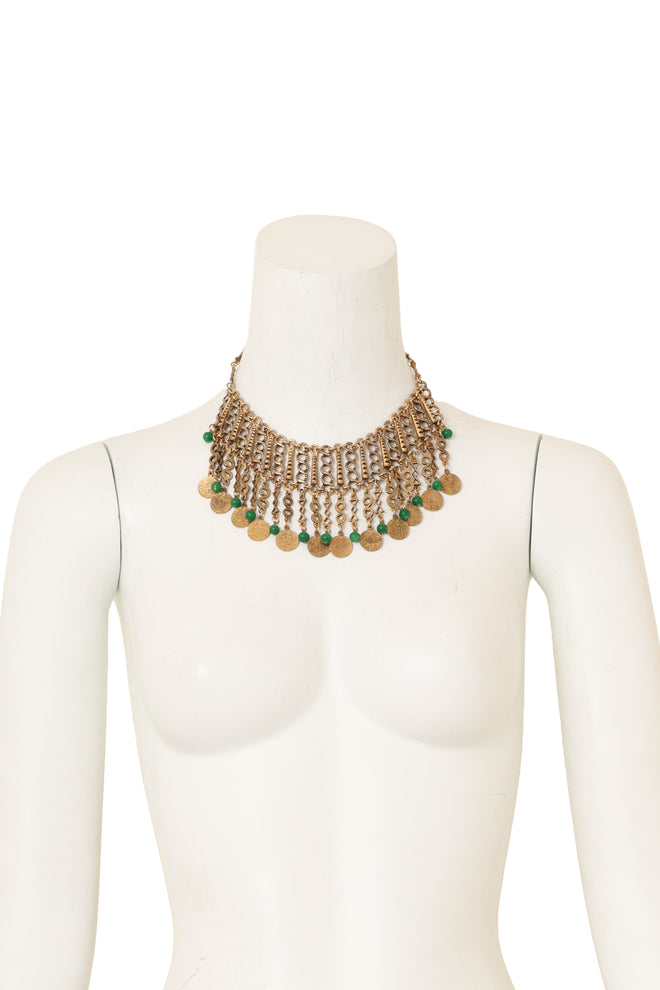 Moroccan Coin Fringe Necklace on mannequin @ Recess LA