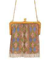 Vintage Whiting & Davis  Diamond Floral Mesh Bag close @ Recess LA