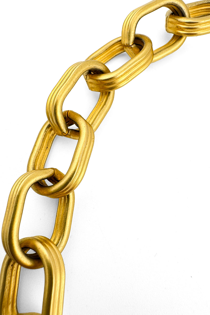 Vintage Karl Lagerfeld Ribbed Cable Chain Collar Necklace detail @recess la