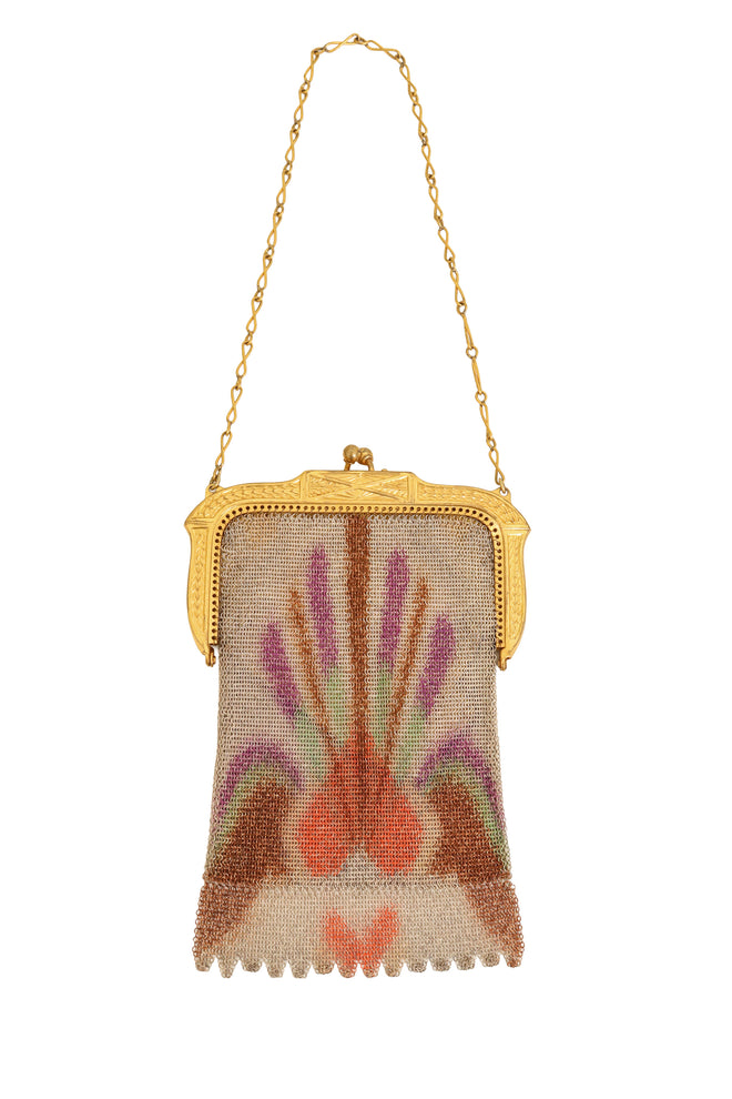 Vintage Whiting & Davis Gold Frame Heart Mini Mesh Bag @ Recess LA