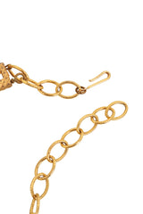 Carved Amber Resin Bib Necklace hooks @ Recess LA