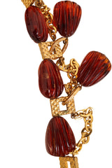 Carved Amber Resin Bib Necklace scratch @ Recess LA