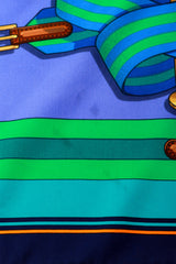 Large silk multi-color belt print scarf by Hermés stain 2 @ Recess LA