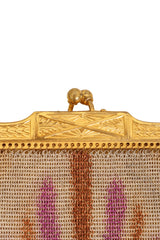 Vintage Whiting & Davis Gold Frame Heart Mini Mesh Bag clasp @ Recess LA