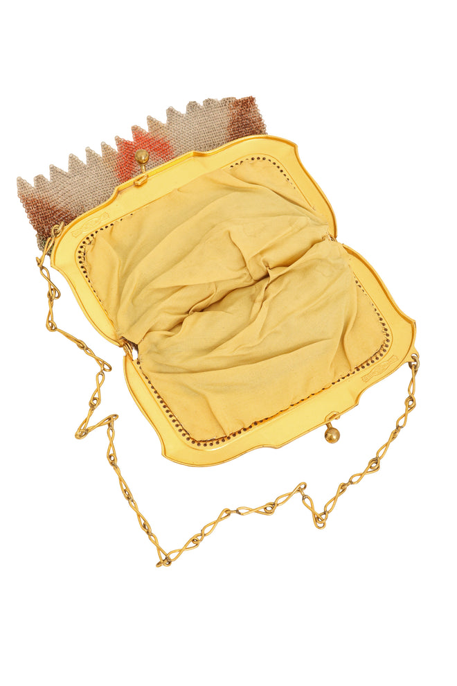 Vintage Whiting & Davis Gold Frame Heart Mini Mesh Bag inside @ Recess LA