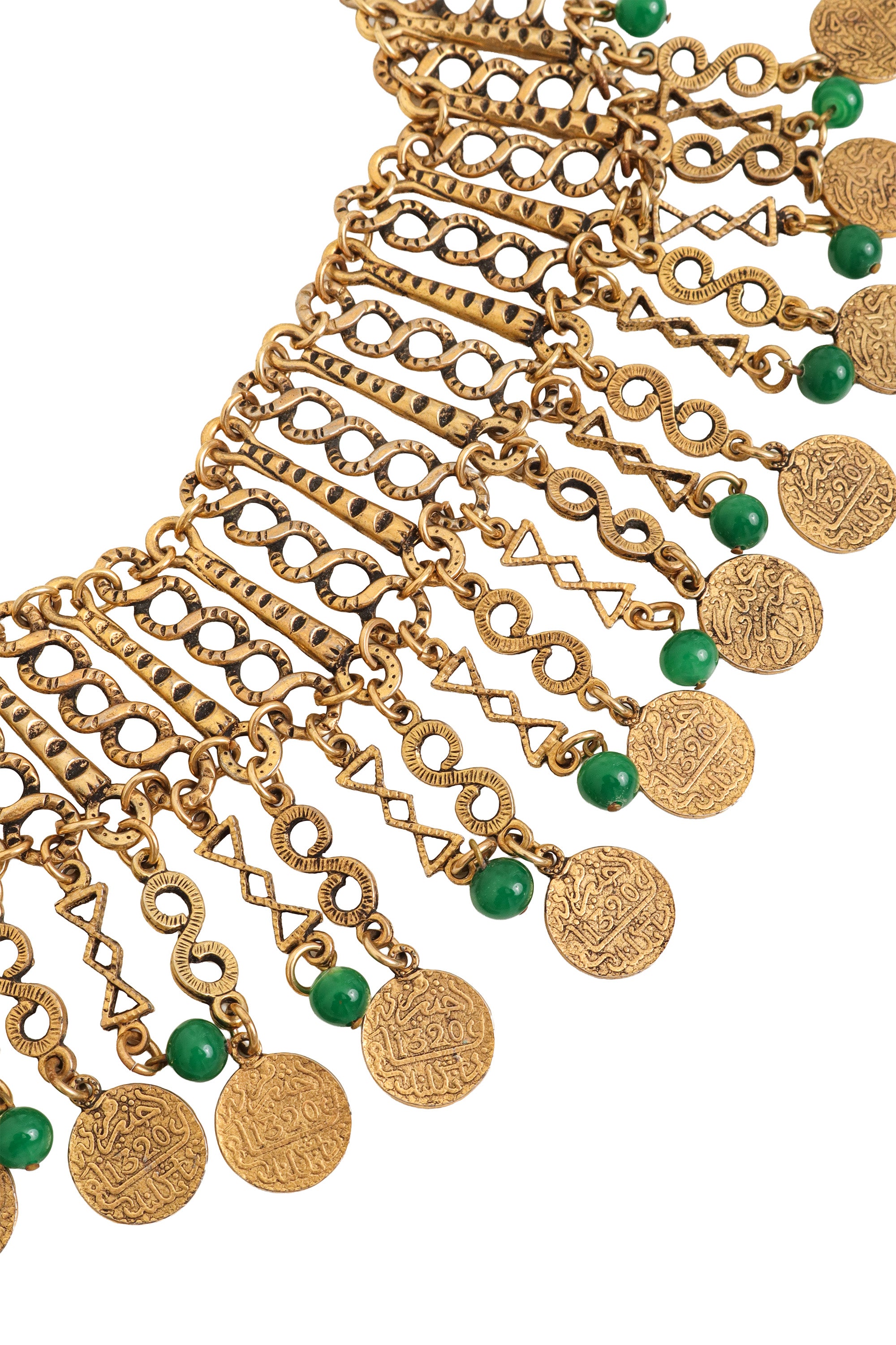 Moroccan Coin Fringe Necklace close @ Recess LA