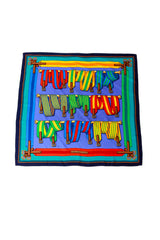 Large silk multi-color belt print scarf by Hermés @ Recess LA