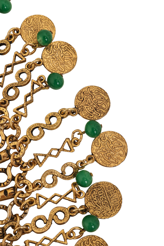 Moroccan Coin Fringe Necklace coins close @ Recess LA