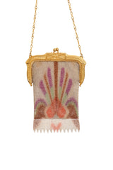 Vintage Whiting & Davis Gold Frame Heart Mini Mesh Bag close @ Recess LA