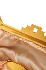 Vintage Whiting & Davis Gold Ribbed Frame Rose Mesh Bag signature @ Recess LA