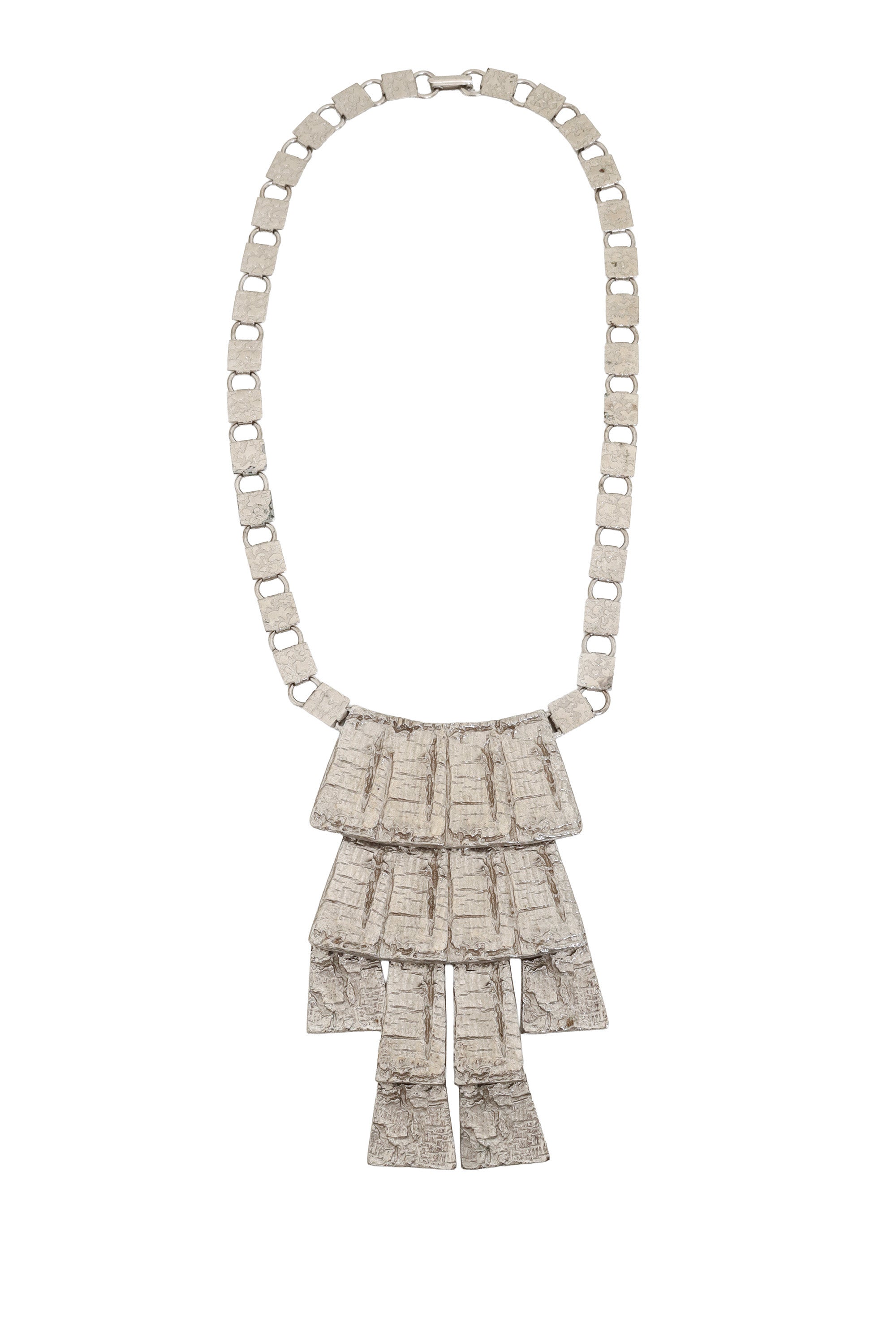 Textured Fringe Plaque Necklace @ Recess LA