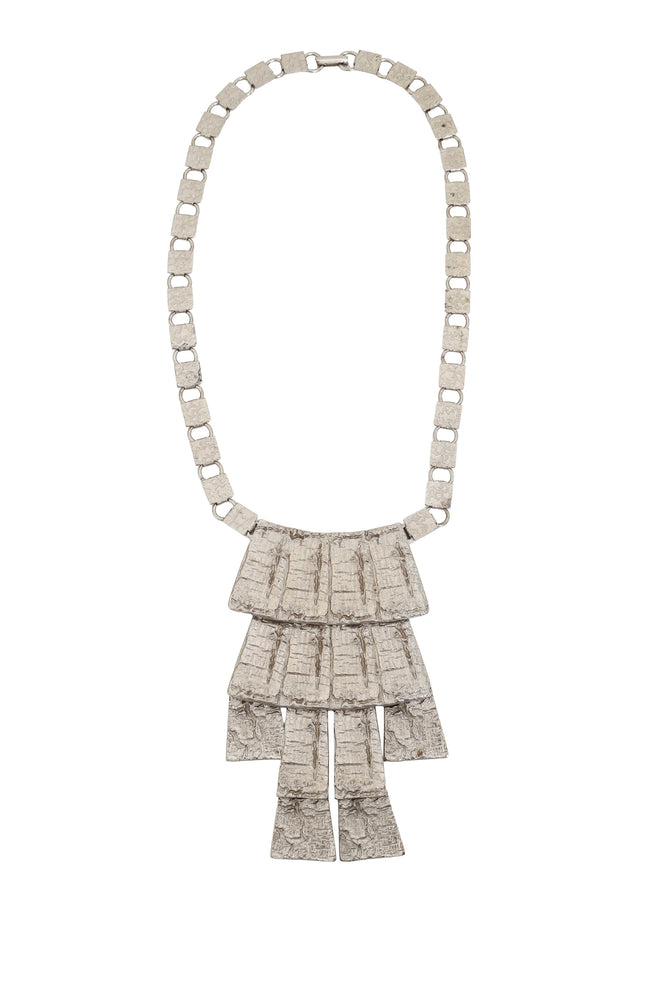 Textured Fringe Plaque Necklace @ Recess LA