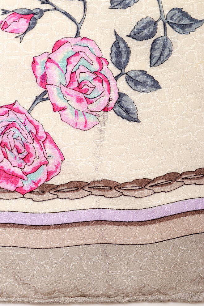 Large silk floral arrangement peacock print scarf by Dior  stain @ Recess LA