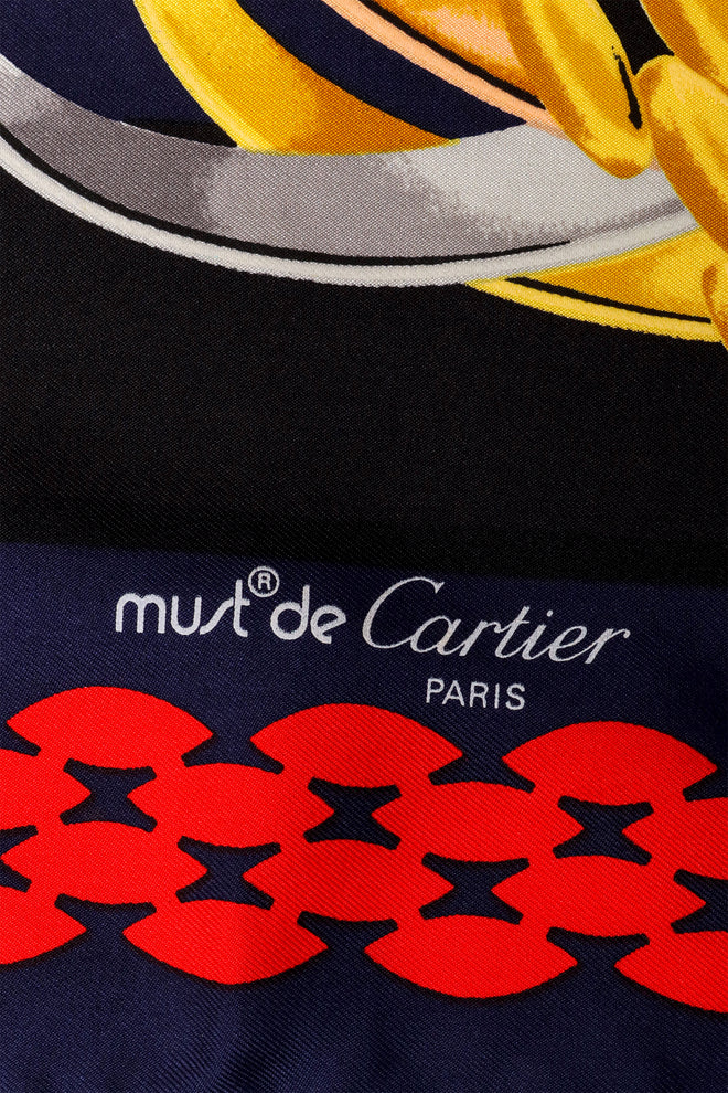 Large silk rings chainlink print scarf by Cartier logog signature @ Recess LA