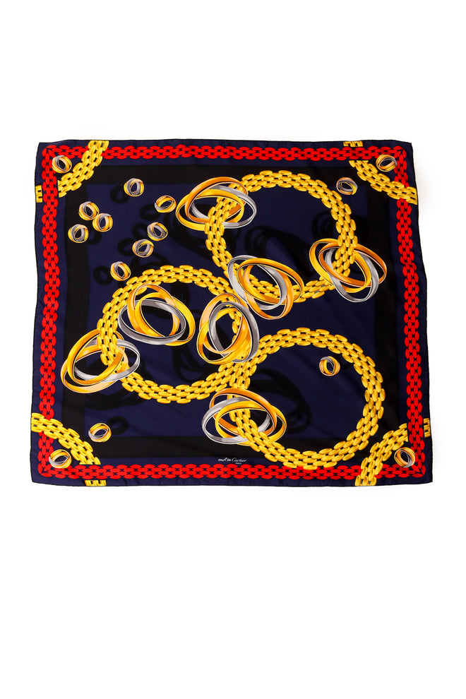 Large silk rings chainlink print scarf by Cartier @ Recess LA