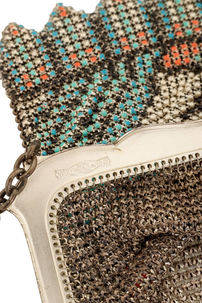 Vintage Whiting & Davis Silver Filigree Noveau Mesh Bag signature @ Recess LA
