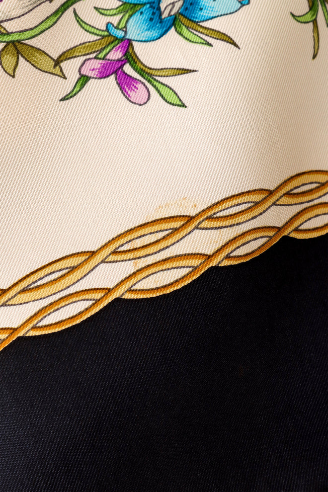 Floral Bouquet Braided Belt Silk Scarf stain 2 @ Recess LA