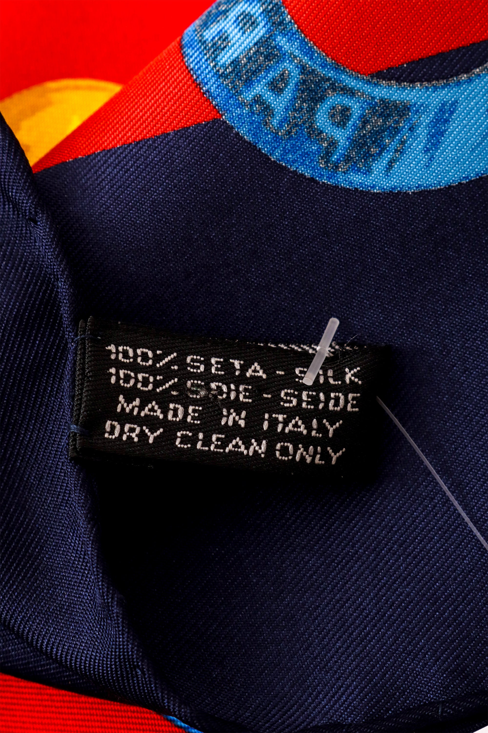 Large silk astro charm chain print scarf by Celine Material tag @ Recess LA