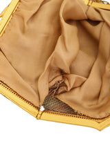 Vintage Whiting & Davis Gold Filigree Floral Mini Mesh Bag lining wear @ Recess LA