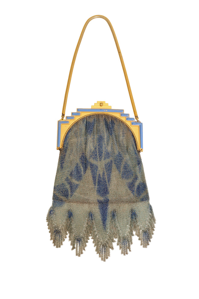 Vintage Whiting & Davis Arch Frame Fringe Mesh Bag @ Recess LA
