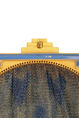 Vintage Whiting & Davis Arch Frame Fringe Mesh Bag enamel chip @ Recess LA