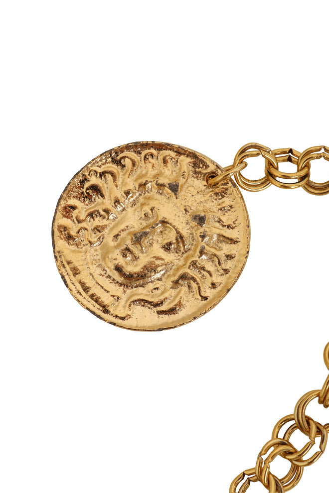 Medusa Coin Collar Necklace by Julie Rubano face close @ Recess LA