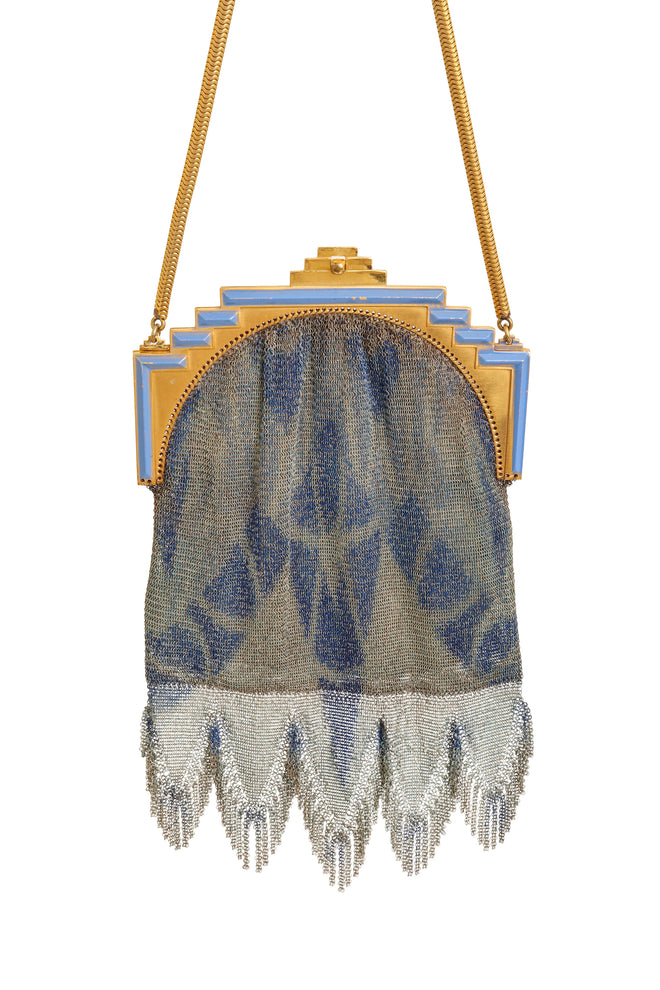 Vintage Whiting & Davis Arch Frame Fringe Mesh Bag close @ Recess LA