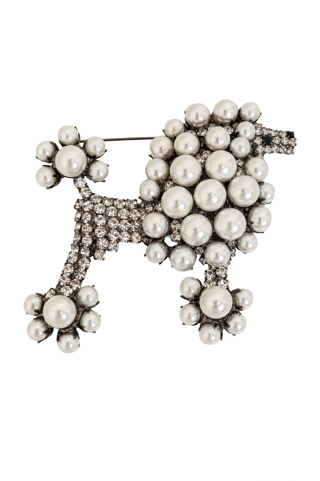 Pearl Poodle Brooch by Moans @ Recess LA