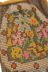 Vintage Whiting & Davis Filigree Geo Floral Mesh Bag print close @ Recess LA