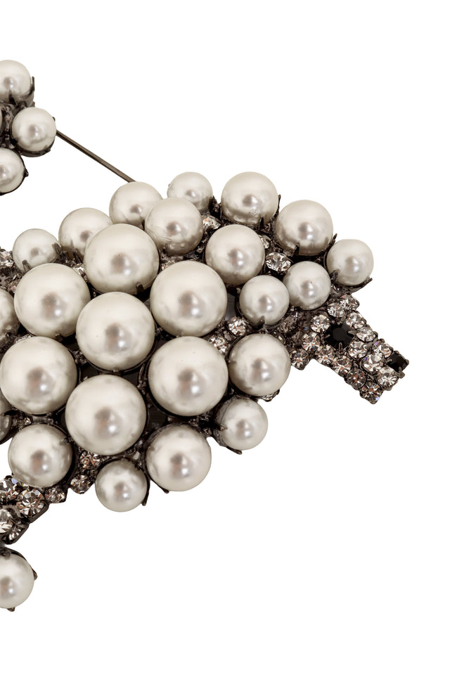 Pearl Poodle Brooch by Moans face close @ Recess LA
