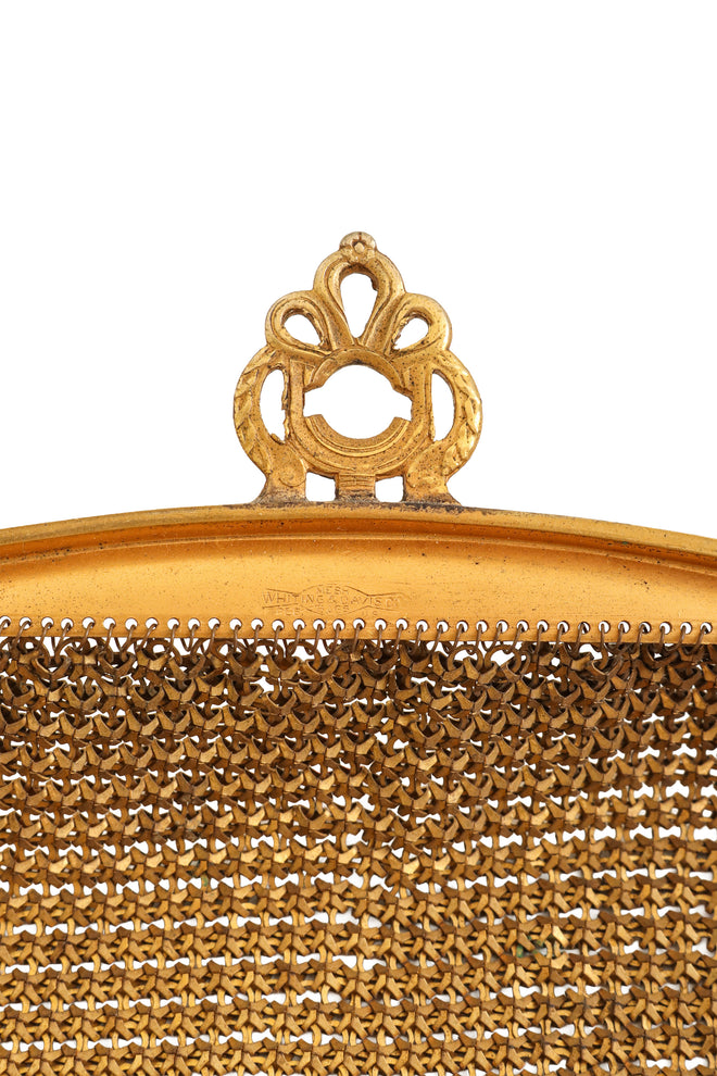 Vintage Whiting & Davis Filigree Geo Floral Mesh Bag signature @ Recess LA