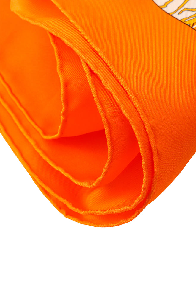 Large silk Feria de Sevilla celebration print scarf by Hermés hem stitching  @ Recess LA