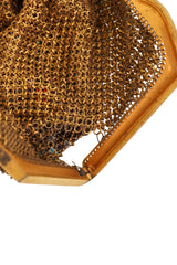 Vintage Whiting & Davis Filigree Geo Floral Mesh Bag loose side @ Recess LA