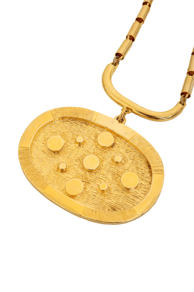 Oval Dot Plate Pendant Necklace by Pauline Rader close @ Recess LA