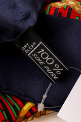 Large silk Aztec baroque print scarf by Celine material care tag @ Recess LA