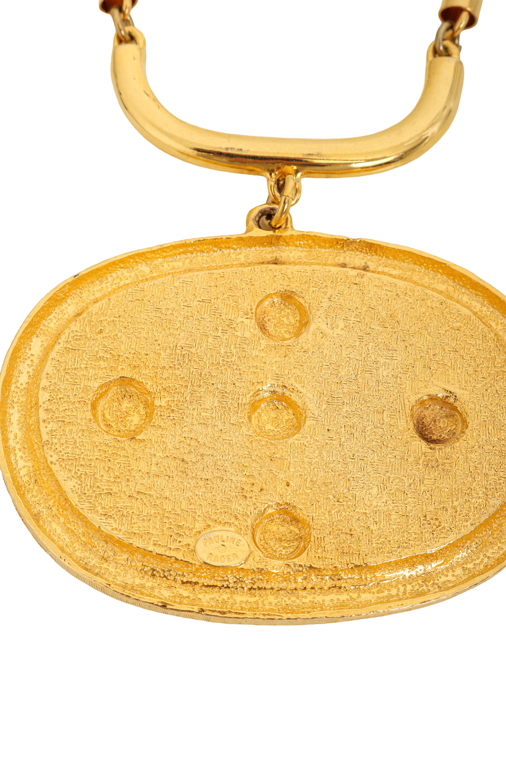 Oval Dot Plate Pendant Necklace by Pauline Rader back @ Recess LA