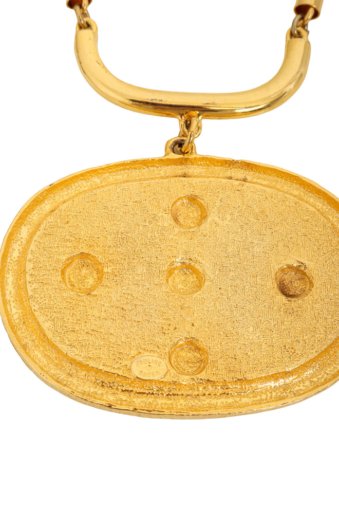 Oval Dot Plate Pendant Necklace by Pauline Rader back @ Recess LA