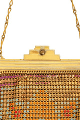 Vintage Whiting & Davis Gold Deco Mini Mesh Bag clasp @ Recess LA