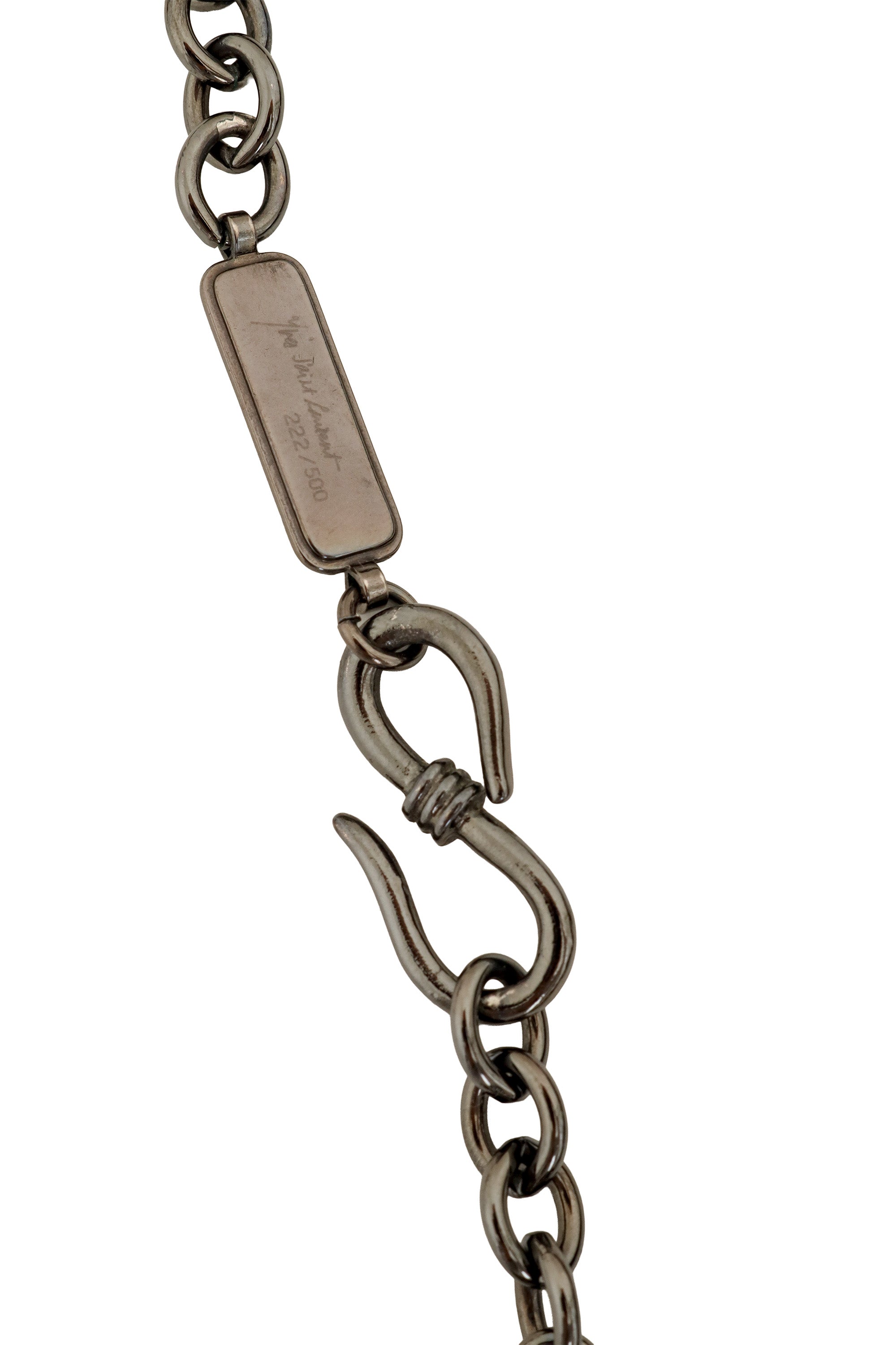 Hammered Disc Necklace by Yves Saint Laurent clasp @ Recess LA