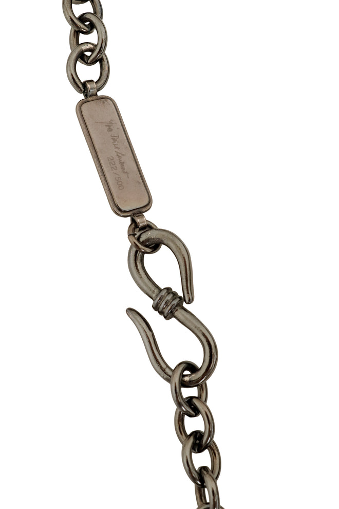 Hammered Disc Necklace by Yves Saint Laurent clasp @ Recess LA