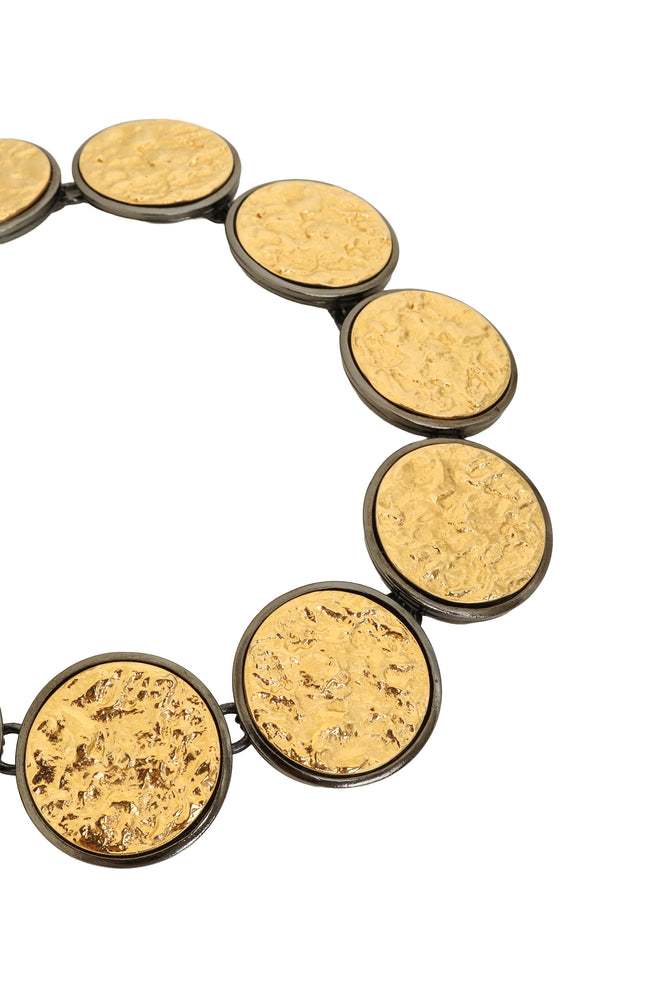 Hammered Disc Necklace by Yves Saint Laurent close @ Recess LA