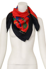 Large silk tassel and chain radial print scarf by Celine on mannequin @ Recess LA