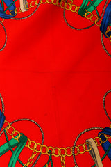 Large silk tassel and chain radial print scarf by Celine crease stain @ Recess LA