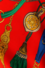 Large silk tassel and chain radial print scarf by Celine stain @ Recess LA 