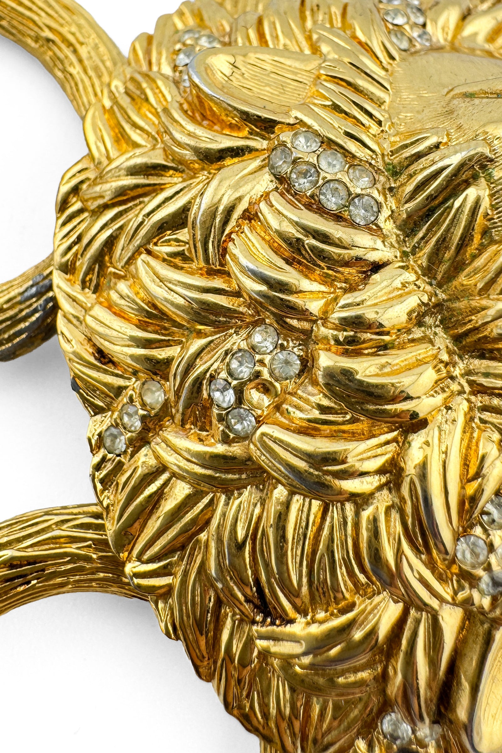 Vintage D'Orlan Lion Head Rhinestone Link Necklace – Recess