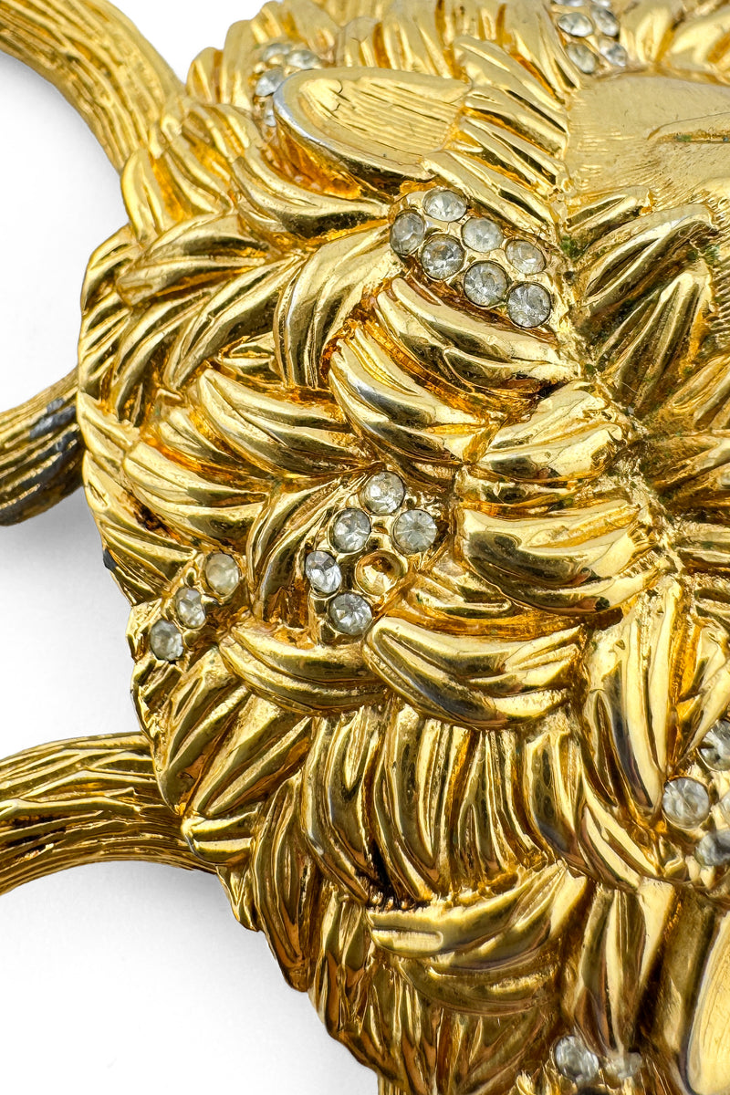 Vintage D'Orlan Lion Head Rhinestone Link Necklace missing rhinestone 2 @recess la