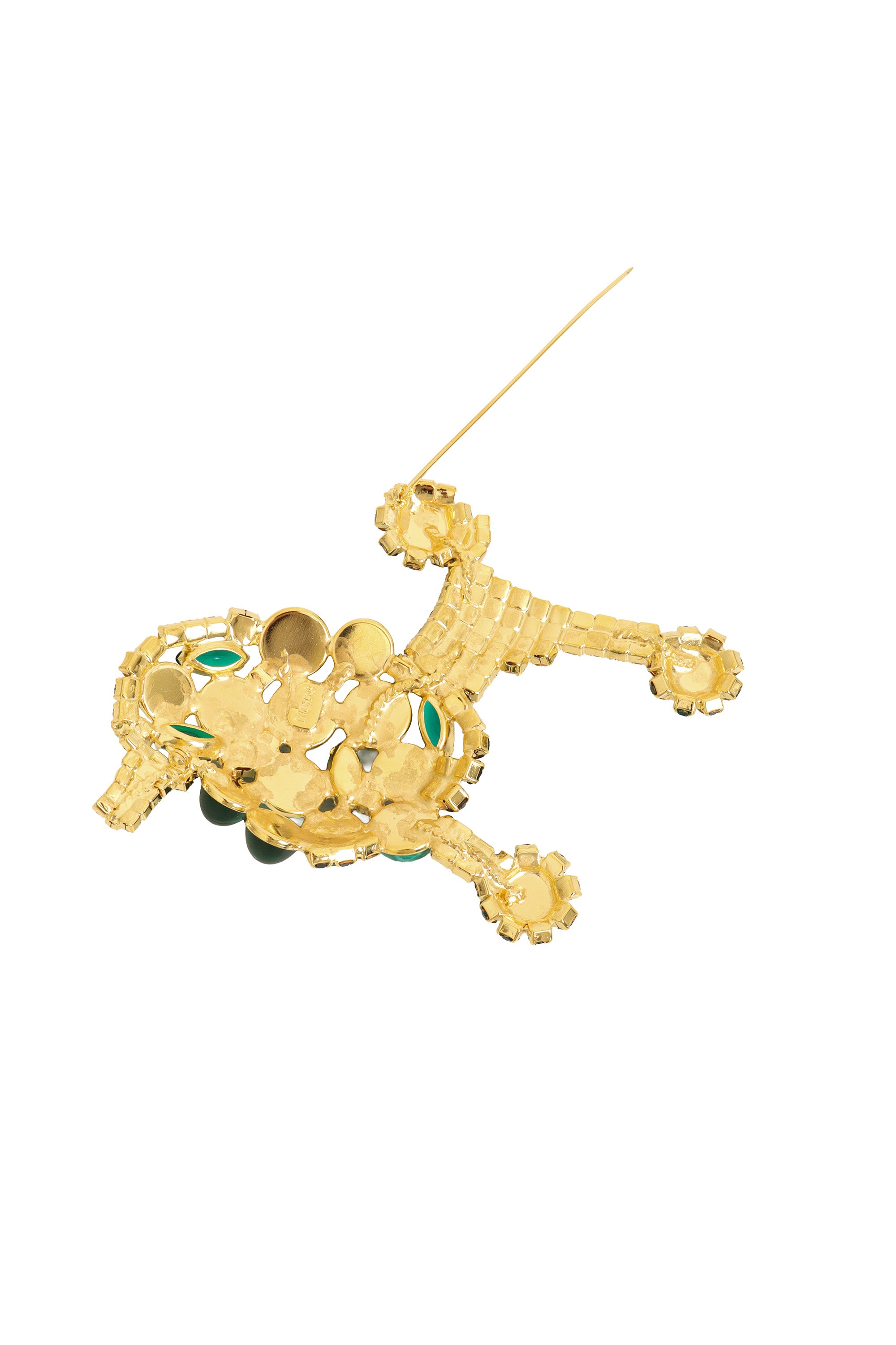 Emerald Poodle Brooch by Moans pin open @ Recess LA
